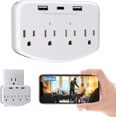 Miniature Wall Outlet Hidden Camera Wifi Charger Hidden Camera White