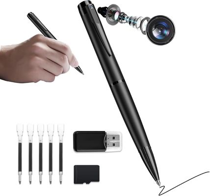 Black Mini Wifi Camera 1080P Pen Hidden Camera For Business Meetings