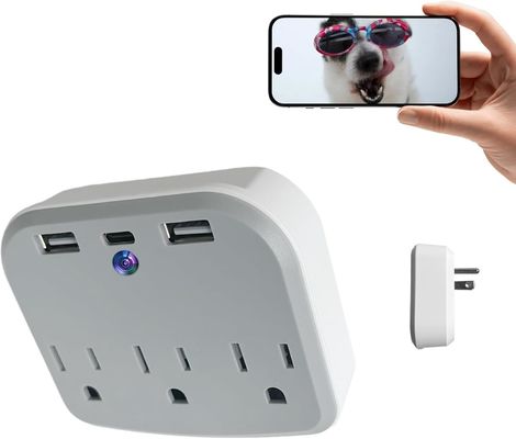 Wall Charger WIFI Hidden CCTV Camera , White Mini Spy Security Cameras