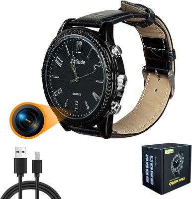 Black Watch Hidden Camera 1080P Spyware Hidden Camera Mini 4.8 Ounces