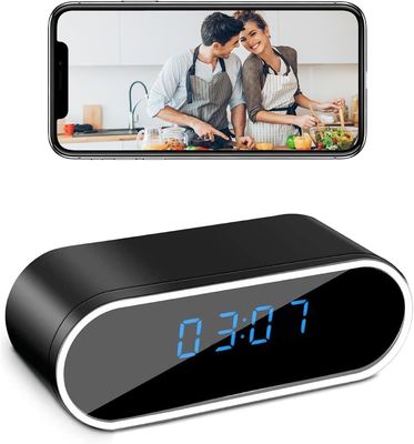 Black Alarm Clock Hidden Camera 1080P HD Wifi Spy Camera With Night Vision