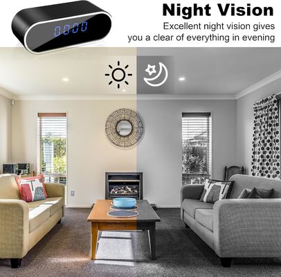 Black Alarm Clock Hidden Camera 1080P HD Wifi Spy Camera With Night Vision
