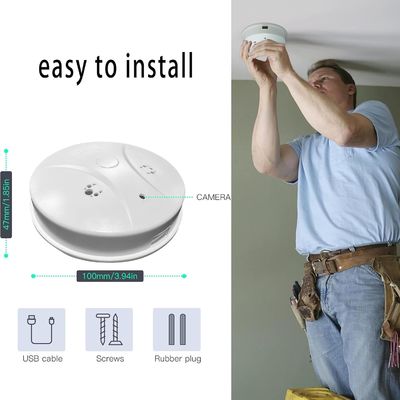 Wifi Smoke Detector Hidden Camera , Smoke Detector Spy Camera With Night Vision