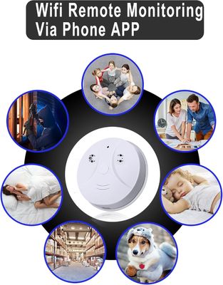 Wifi Smoke Detector Hidden Camera , Smoke Detector Spy Camera With Night Vision