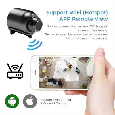 ABS Plastic Mini Security Spy Camera , WIFI HD 1080P Mini Camera With Audio