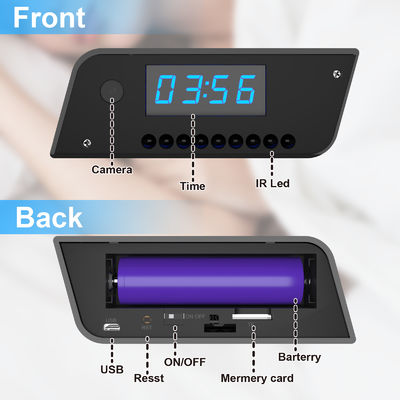 Full HD 1080p Wireless Security Camera , WIFI Clock Spy Camera With Night Vision