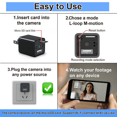 1080P HD Mini USB Wall Charger Hidden Spy Camera With Night Vision