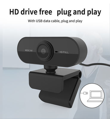 Plastic USB Computer Camera , Black Full HD 1080P USB Webcam