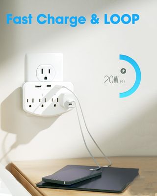 Miniature Wall Outlet Hidden Camera Wifi Charger Hidden Camera White