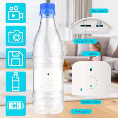 Transparent Water Bottle Spy Camera , 1080P FHD Mini Camera Hidden Camera