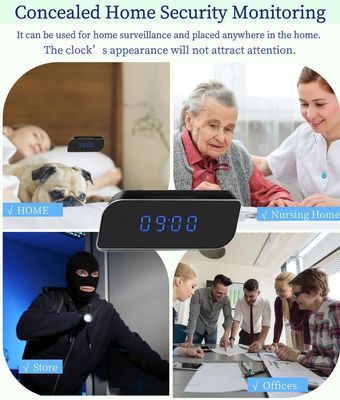 Plastic Alarm Clock Secret Camera 1080P Wireless WIFI Clock Spy Camera