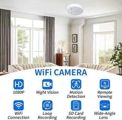 Home Safety Mini Hidden Camera 1080P HD Wifi Smoke Alarm Camera