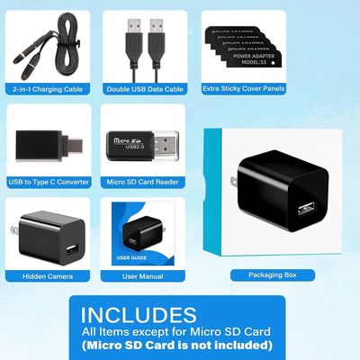 Wall Mount USB Charger Hidden Camera 1080P  Mini Hideable Camera