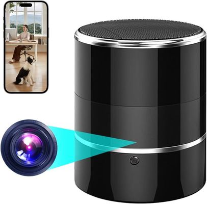 1080P Wifi Bluetooth Speaker Camera Black Concealed Security Cameras