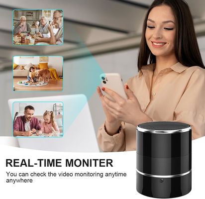 1080P Wifi Bluetooth Speaker Camera Black Concealed Security Cameras