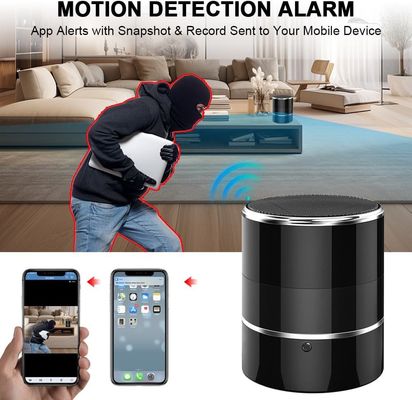 1080P Wifi Bluetooth Speaker Camera Black Concealed Security Cameras