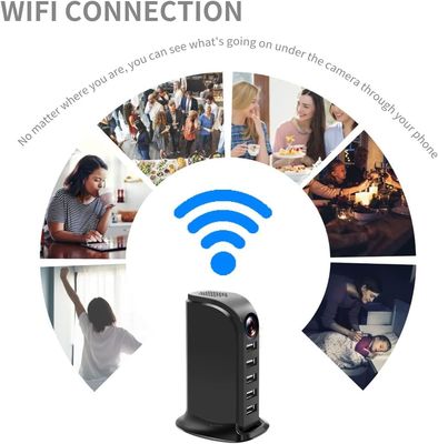 WIFI USB Charger Hidden Camera , Mini Peep Hole Camera Black / White