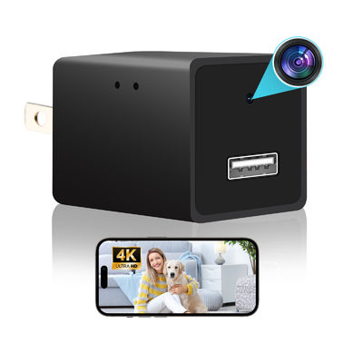 Plastic HD 1080P Mini Spy Camera , Mini USB Charger Security Camera