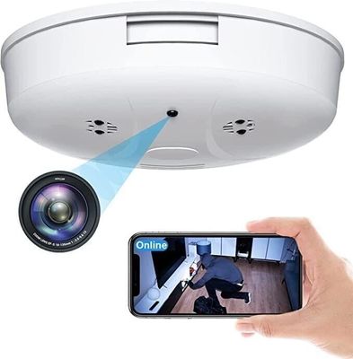 1080P WIFI Hidden Camera Fire Detector Spy Camera White 7.5 Ounces
